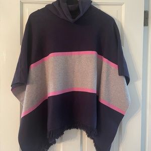 THML Poncho Sweater - M/L - Navy Grey Pink